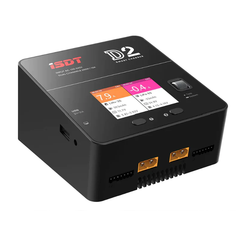 ISDT - D2 Mark 2 LiPo Battery Balance Charger, Dual 200W 12A AC Channel Output Charger
