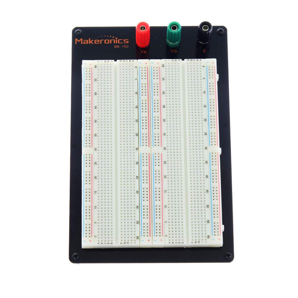 Makeronics Solderless 1660 Tie-Points Breadboard With Aluminum Back Plate For Circuit/Arduino/Raspberry Pi Prototyping Powered By Makeronics Technology