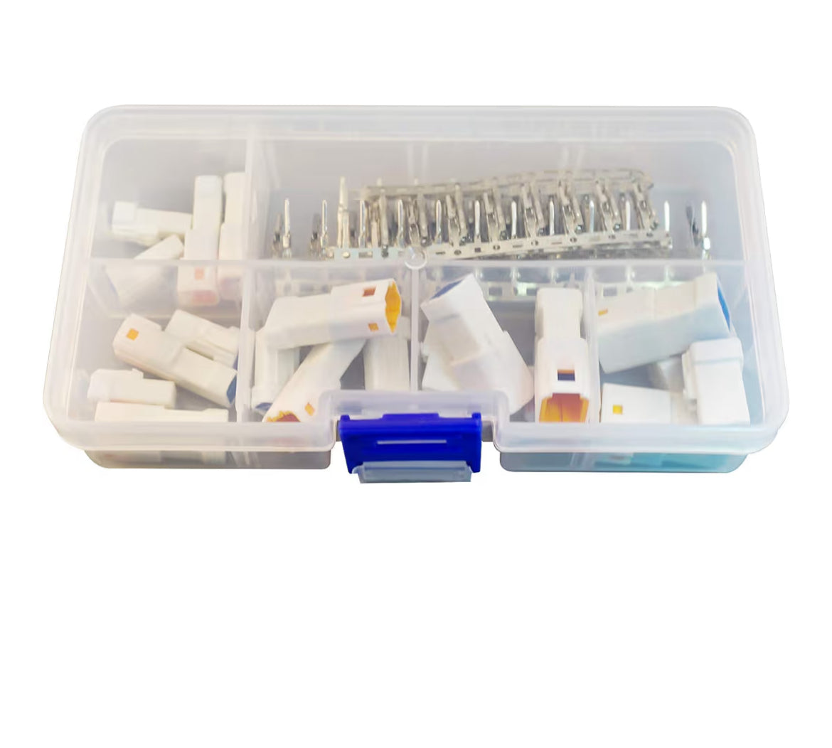 19 Sets JST Connectors for 24 22 20 AWG Wire 2/3/4/6/8 Pin Automotive Electrical Connector Waterproof Plugs with Storage Box (19 Kits)