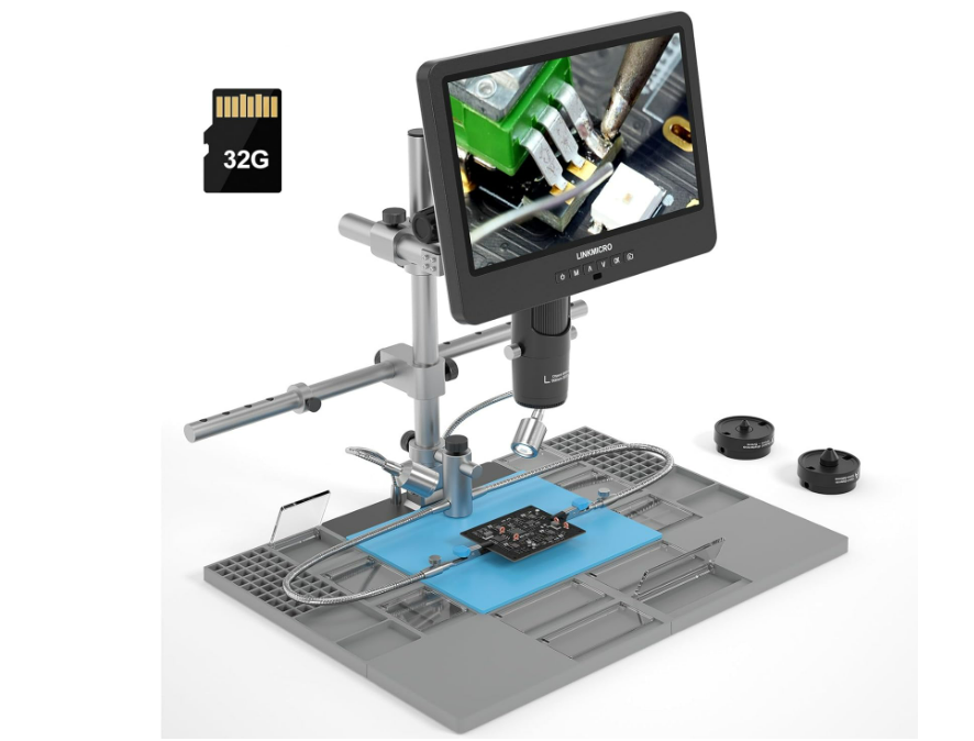 LM249MS Plus 10" HDMI Digital Microscope For Electronics Repair