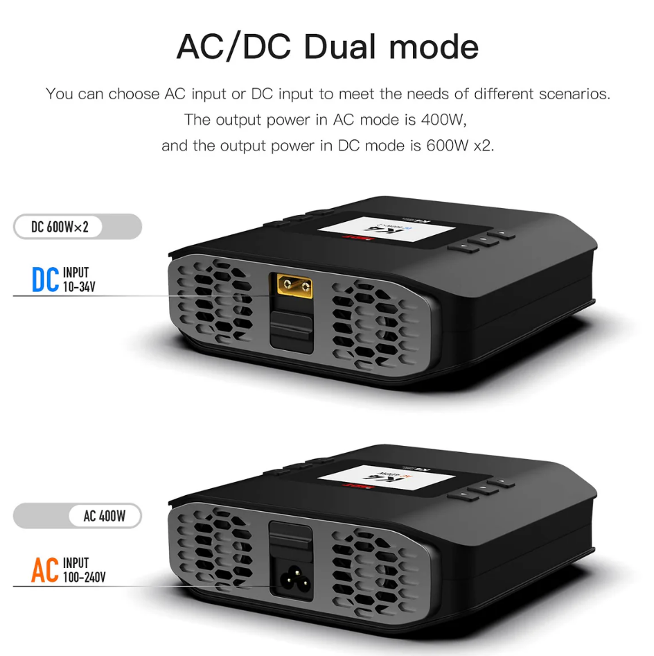 ISDT K4 LiPo Charge/Discharge Cycle Mode Charger,AC 400W DC 600Wx2 Smart Remote Mobile Operation Charger