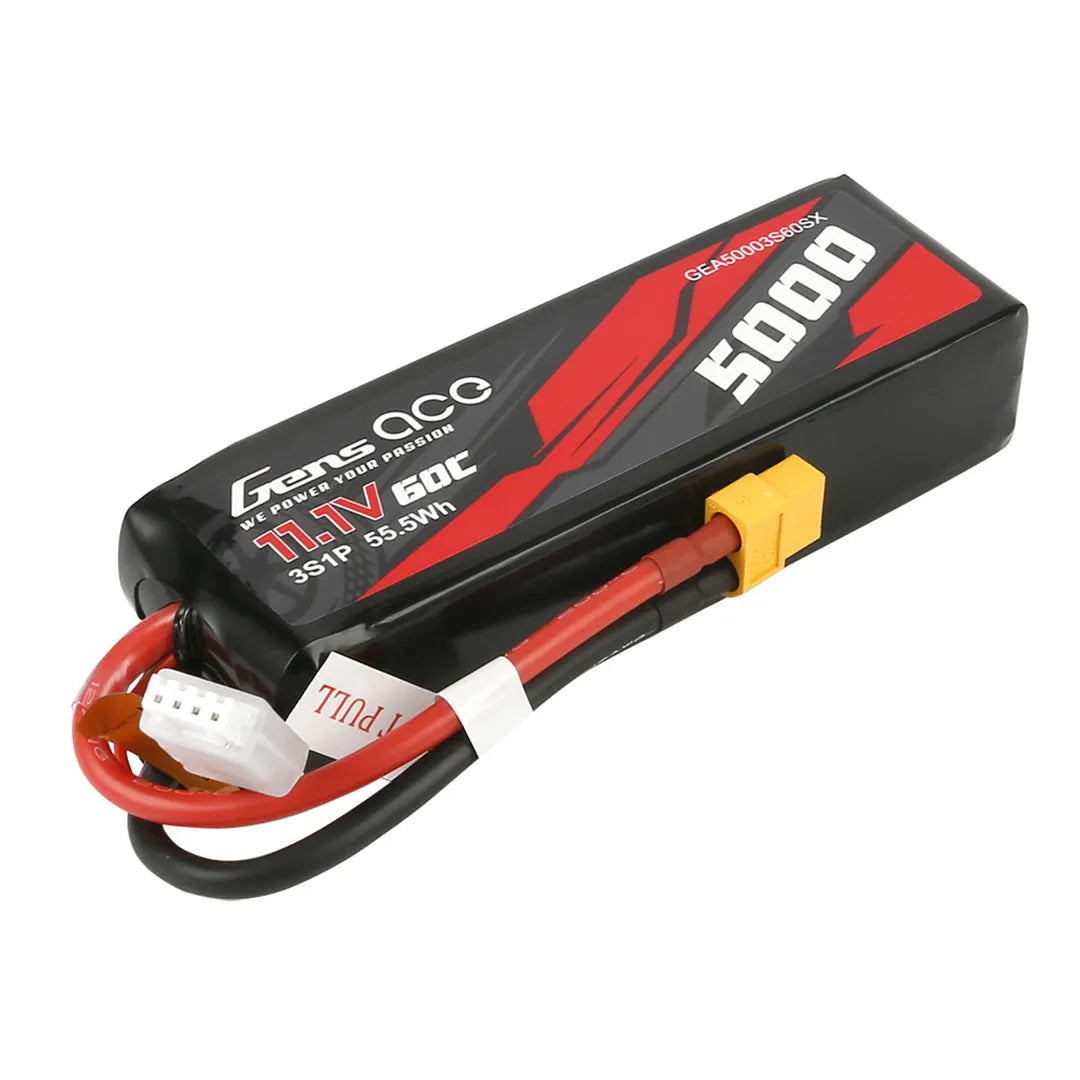 Gens Ace 11.1V 60C 3S 5000mAh Short Lipo Pack – XT60