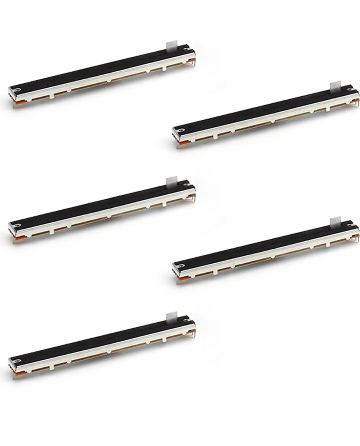 Fielect 5Pcs 10K Slide Potentiometer Carbon Film Fader Variable Resistors Mixer 128mm 3Pins 10K Ohm Linear Potentiometers for Dimming Tuning