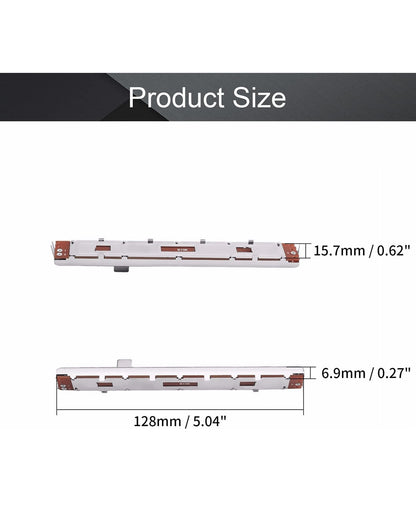 Fielect 5Pcs 10K Slide Potentiometer Carbon Film Fader Variable Resistors Mixer 128mm 3Pins 10K Ohm Linear Potentiometers for Dimming Tuning