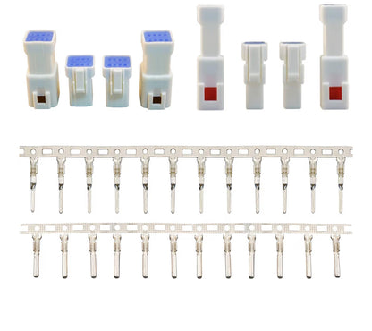 19 Sets JST Connectors for 24 22 20 AWG Wire 2/3/4/6/8 Pin Automotive Electrical Connector Waterproof Plugs with Storage Box (19 Kits)