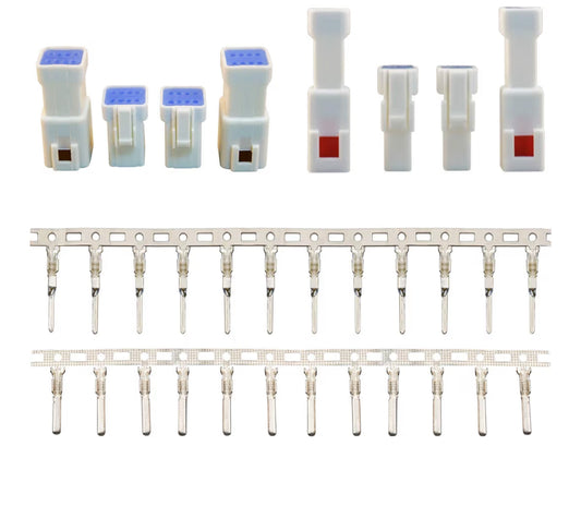 19 Sets JST Connectors for 24 22 20 AWG Wire 2/3/4/6/8 Pin Automotive Electrical Connector Waterproof Plugs with Storage Box (19 Kits)