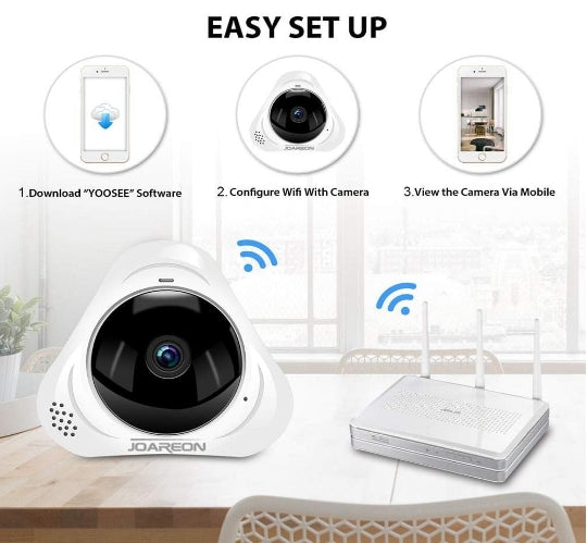 Joareon 360° Panoramic Wireless IP Camera Audio Video WiFi 1.3 Megapixel HD Fish
