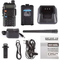 Baofeng UV-5R Two Way Radio Dual Band 144-148/420-450Mhz Walkie Talkie 1800mAh Li-ion Battery(Black)