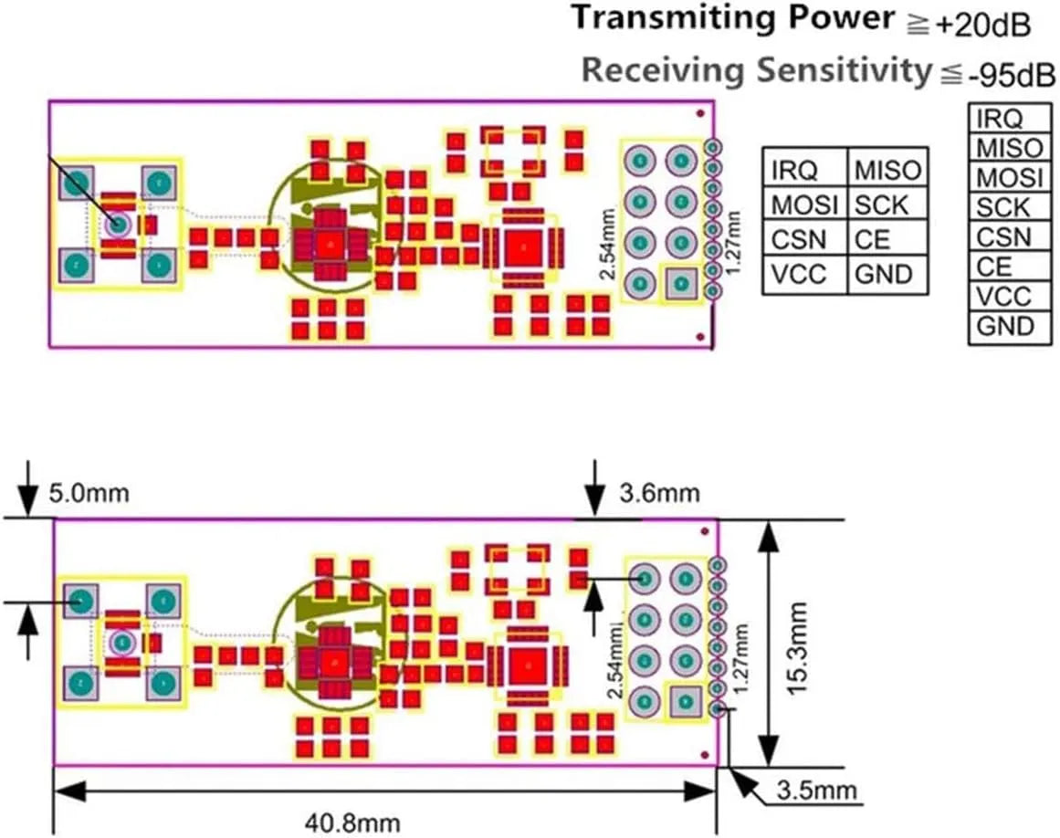 NRF24L01+PA+LNA Wireless Transceiver RF Transceiver Module 2.4G 1100m With Antenna